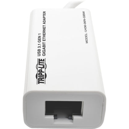 Tripp Lite USB-C to Gigabit Ethernet NIC Network Adapter 10/100/1000 Mbps White