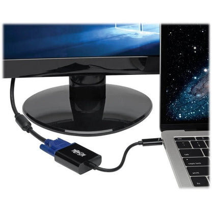 Tripp Lite USB C to VGA Adapter Converter, Thunderbolt 3 - M/F, USB 3.1, 1080p, Black, USB Type C, USB-C, USB Type-C