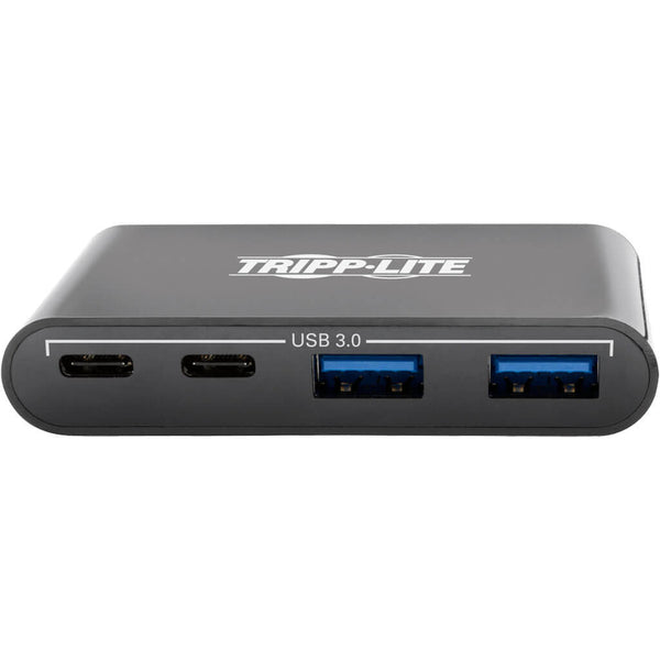 Tripp Lite USB C Hub Adapter Portable w 2x USB Type C &amp; 2x USB-A Black