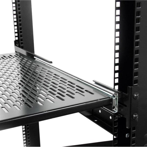 StarTech.com 2U Adjustable Mounting Depth Vented Sliding Rack Mount Shelf - 50lbs / 22.7kg