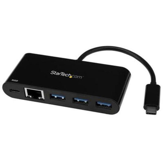 StarTech.com USB-C to Ethernet Adapter with 3-Port USB 3.0 Hub and Power Delivery - USB-C GbE Network Adapter + USB Hub w/ 3 USB-A Ports