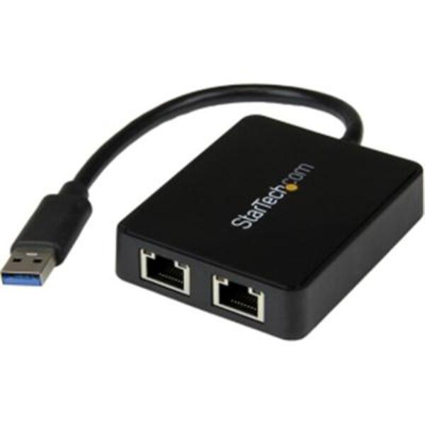 StarTech.com USB 3.0 to Dual Port Gigabit Ethernet Adapter NIC w/ USB Port