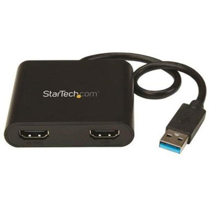 StarTech.com USB 3.0 to Dual HDMI Adapter, 1x 4K &amp; 1x 1080p, External Graphics Card, USB Type-A Dual Monitor Display Adapter, Windows Only