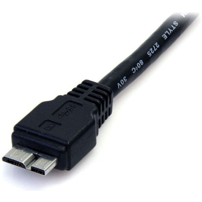 StarTech.com 0.5m (1.5ft) Black SuperSpeed USB 3.0 Cable A to Micro B - M/M