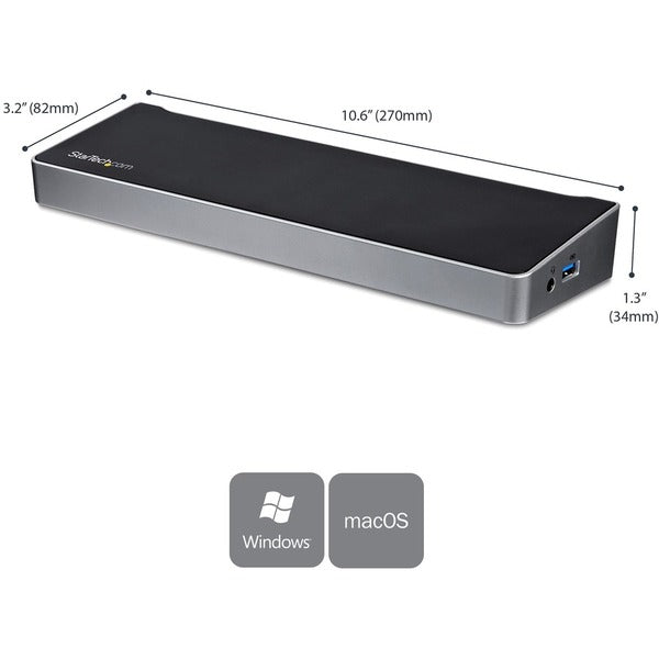 StarTech.com USB 3.0 Triple Monitor Docking Station - Compatible with Windows / macOS - Supports Three Displays - 2 x DisplayPort and HDMI or 4K Ultra HD on a Single Monitor - USB3DOCKH2DP