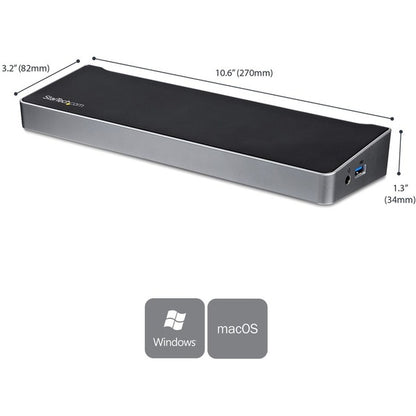 StarTech.com USB 3.0 Triple Monitor Docking Station - Compatible with Windows / macOS - Supports Three Displays - 2 x DisplayPort and HDMI or 4K Ultra HD on a Single Monitor - USB3DOCKH2DP