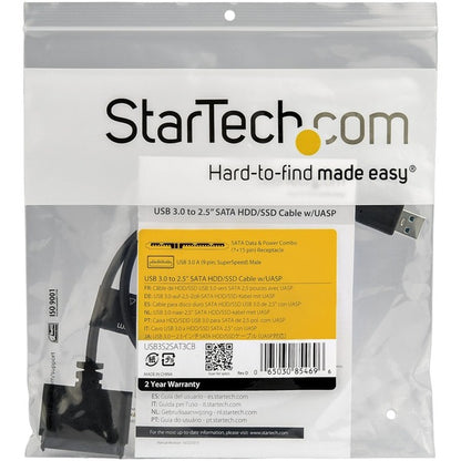 StarTech.com USB 3.0 to 2.5" SATA III Hard Drive Adapter Cable w/ UASP - SATA to USB 3.0 Converter for SSD / HDD