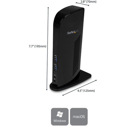 StarTech.com USB 3.0 Docking Station - Compatible with Windows / macOS - Supports Dual Displays - HDMI and DVI - DVI to VGA Adapter Included - USB3SDOCKHD