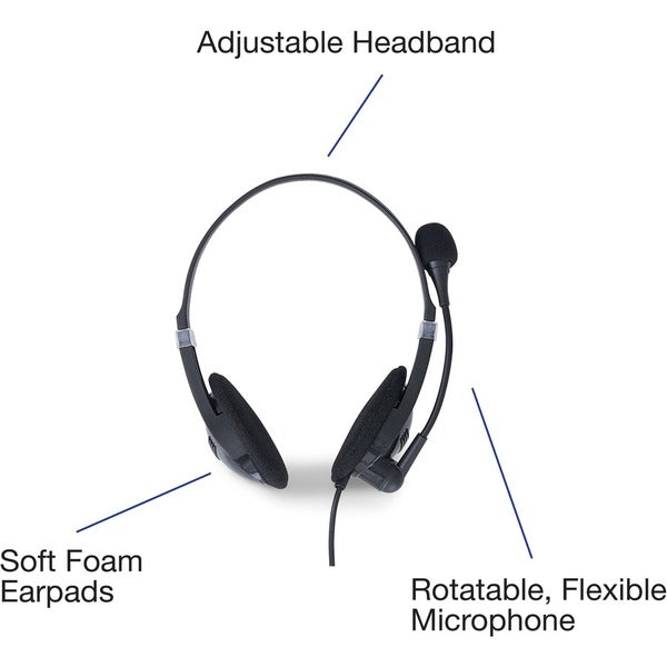 Verbatim Stereo Headset with Microphone and In-Line Remote