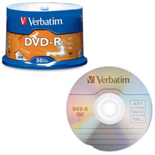 Verbatim AZO DVD-R 4.7GB 16X with Branded Surface - 50pk Spindle