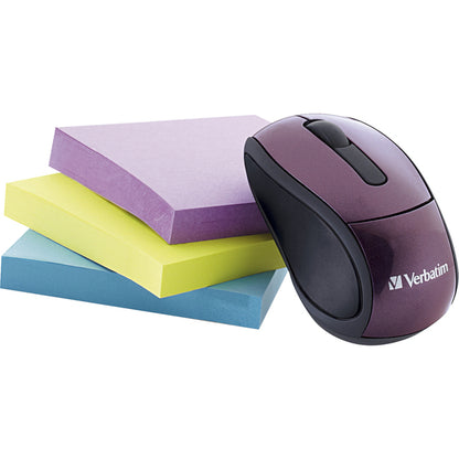 Verbatim Wireless Mini Travel Optical Mouse - Purple