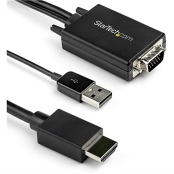 StarTech.com 6ft VGA to HDMI Converter Cable with USB Audio Support - 1080p Analog to Digital Video Adapter Cable - Male VGA to Male HDMI