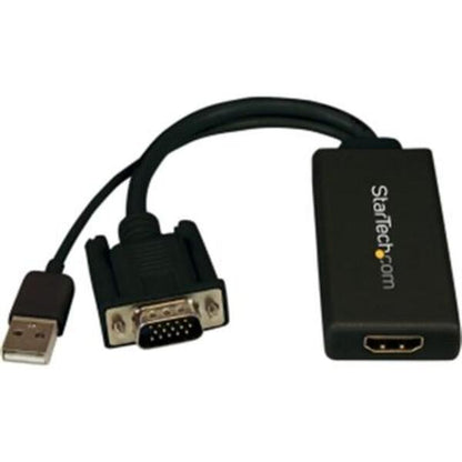 StarTech.com VGA to HDMI Adapter with USB Audio &amp; Power - Portable VGA to HDMI Converter - 1080p