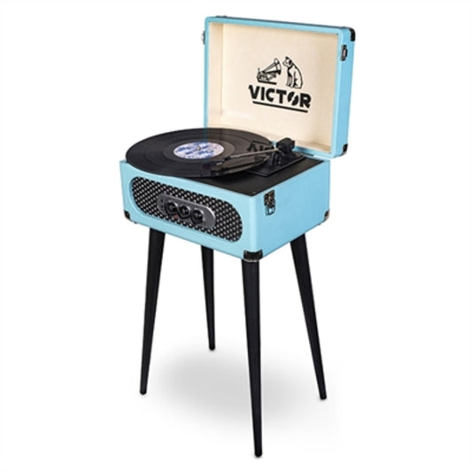 VICTOR Andover 5-in-1 Music Center with Chair Height Legs - Turquoise