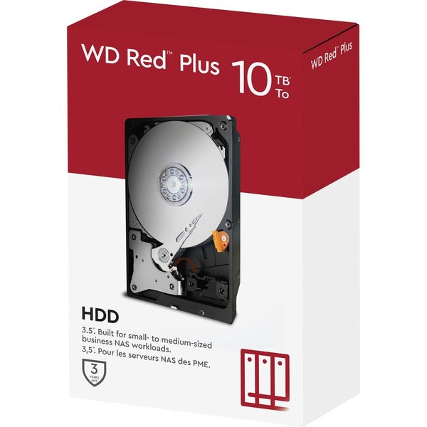 Western Digital Red Plus WD101EFBX 10 TB Hard Drive - 3.5" Internal - SATA (SATA/600) - Conventional Magnetic Recording (CMR) Method