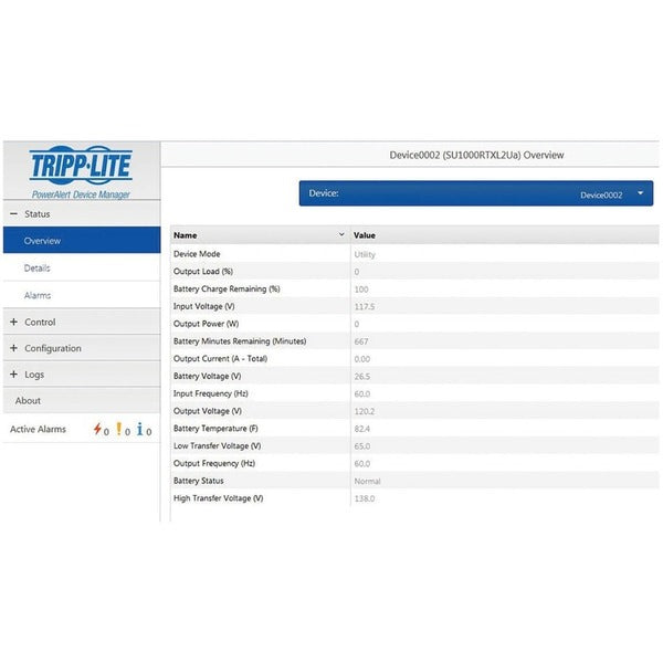 Tripp Lite UPS Web Management Accessory Card SNMP Remote Monitoring HTML5