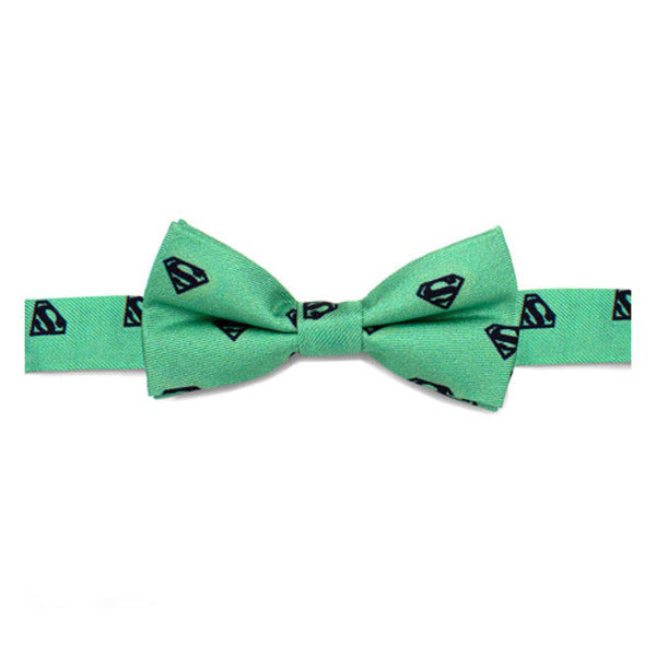 Superman Classic Shield Green Boys Silk Bowtie