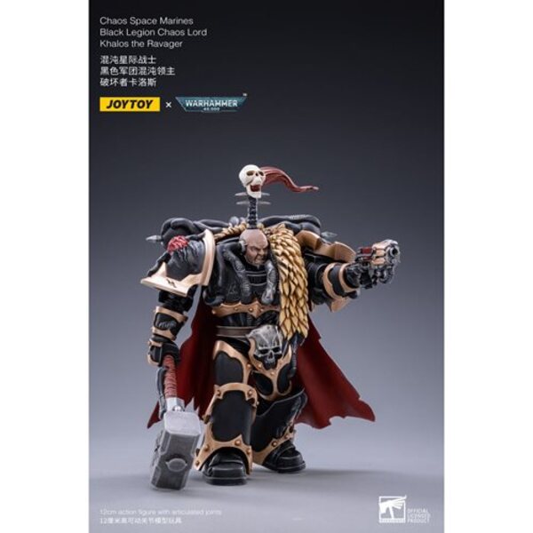 Joy Toy Warhammer 40,000 Chaos Space Marines Black Legion Chaos Lord Khalos the Ravager 1:18 Scale Action Figure