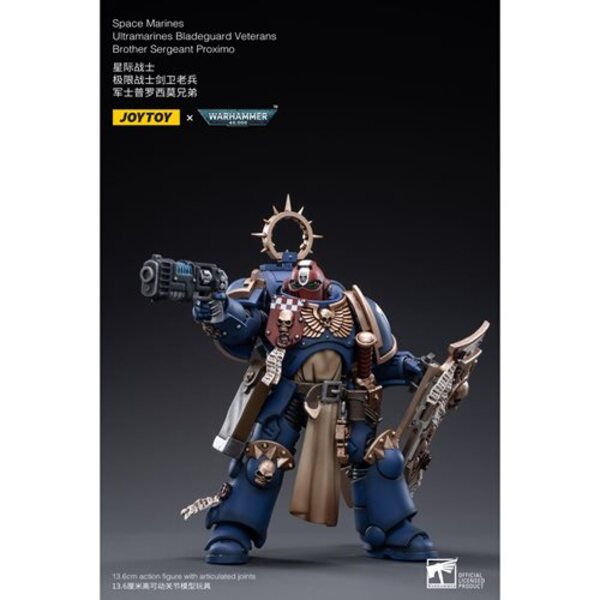 Joy Toy Warhammer 40,000 Ultramarines Bladeguard Veterans Brother Sergeant Proximo 1:18 Scale Action Figure