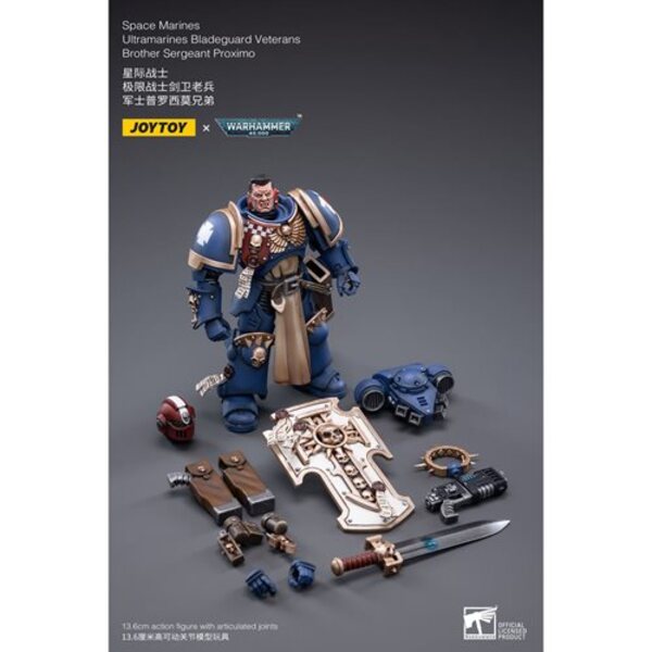 Joy Toy Warhammer 40,000 Ultramarines Bladeguard Veterans Brother Sergeant Proximo 1:18 Scale Action Figure