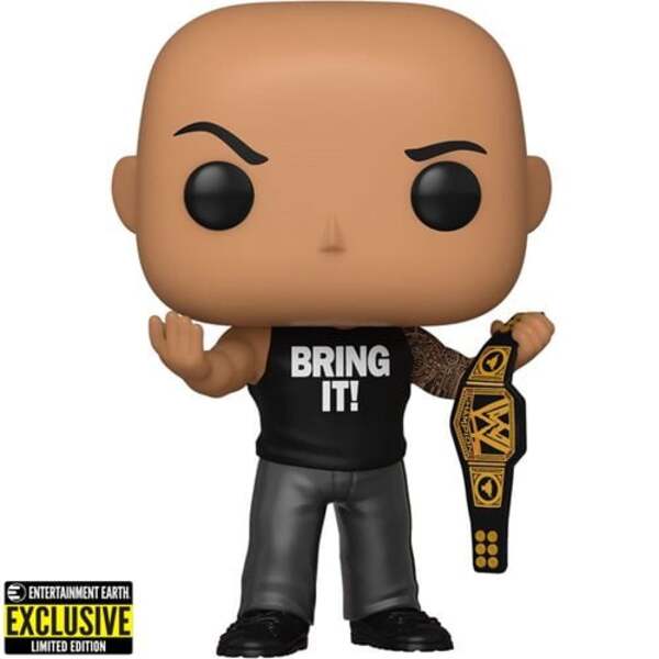 WWE The Rock with Championship Belt Pop! Vinyl Figure - Entertainment Earth Exclusive