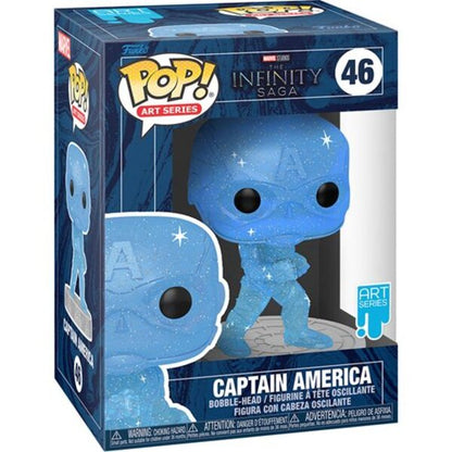 Avengers Infinity Saga Captain America Blue Artist Series Pop! Vinyl Figure with Pop! Protector Case