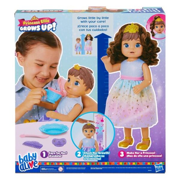 Baby Alive Princess Ellie Grows Up! Brown Hair Doll