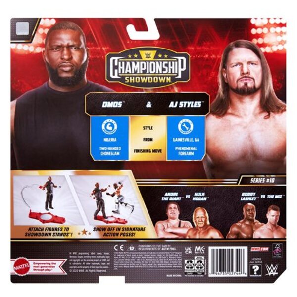 WWE Championship Showdown Series 10 Omos and AJ Styles Action Figure 2-Pack