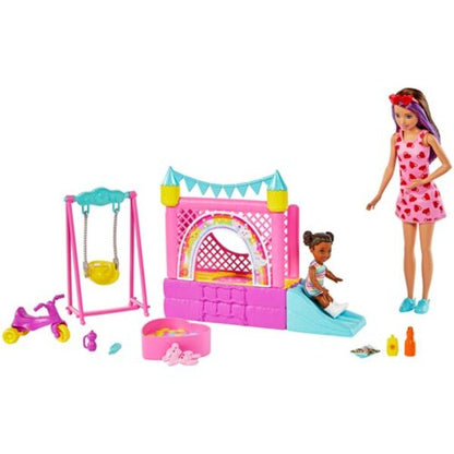 Barbie Skipper Babysitters Inc. Bounce House Dolls and Playset