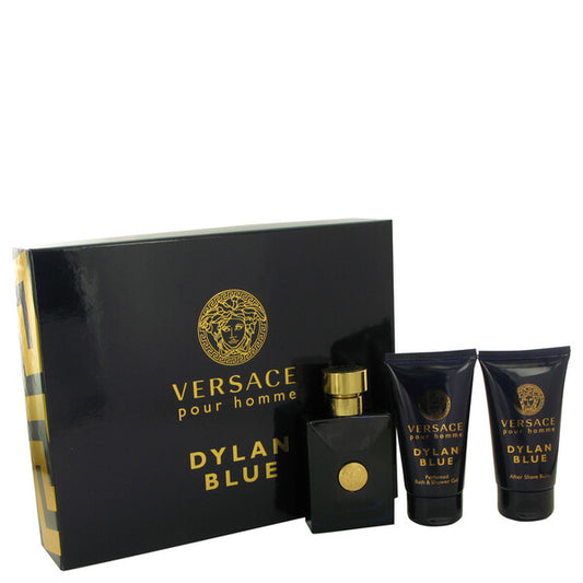 Versace Pour Homme Dylan Blue Gift Set - 1.7 Oz Eau De Toilette Spray + 1.7 Oz After Shave Balm + 1.7 Oz Shower Gel -- For Men