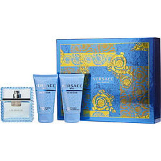 VERSACE MAN EAU FRAICHE by Gianni Versace EDT SPRAY 1.7 OZ & AFTERSHAVE BALM 1.7 OZ & SHOWER GEL 1.7 OZ For Men