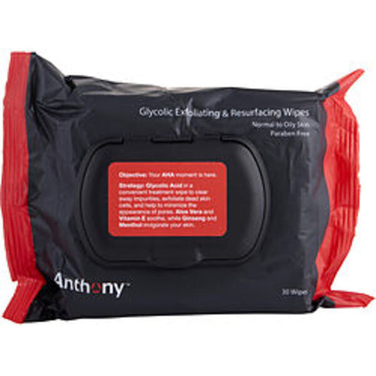 Anthony by Anthony Glycolic Exfoliating & Resurfacing Wipes --30 Wipes For Men