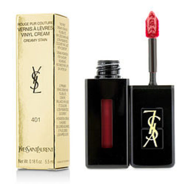 YVES SAINT LAURENT by Yves Saint Laurent Rouge Pur Couture Vernis A Levres Vinyl Cream Creamy Stain - # 401 Rouge Vinyle  --5.5ml/0.18oz For Women