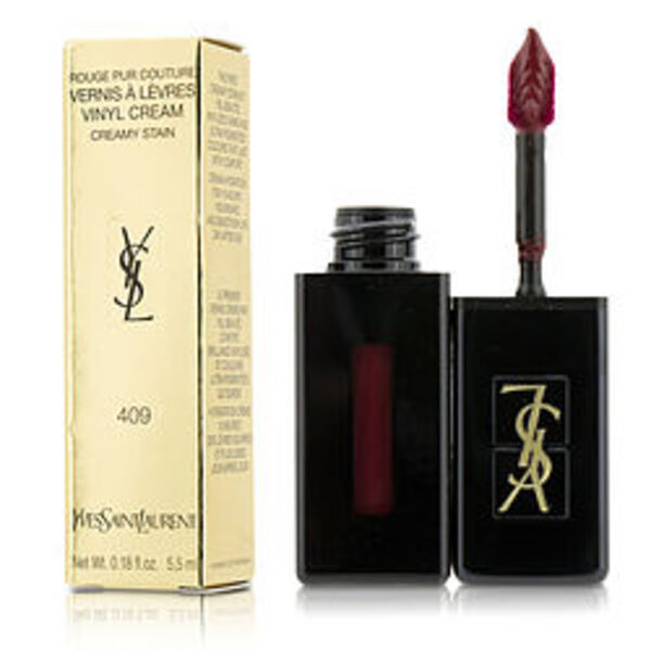 YVES SAINT LAURENT by Yves Saint Laurent Rouge Pur Couture Vernis A Levres Vinyl Cream Creamy Stain - # 409 Burgundy Vibes  --5.5ml/0.18oz For Women