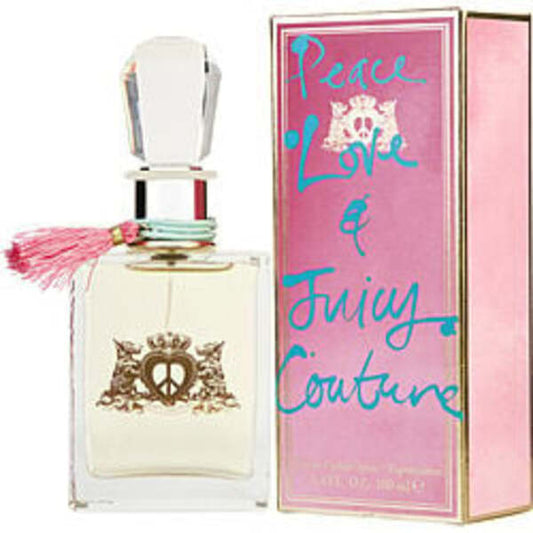 PEACE LOVE & JUICY COUTURE by Juicy Couture EAU DE PARFUM SPRAY 3.4 OZ (NEW PACKAGING) For Women