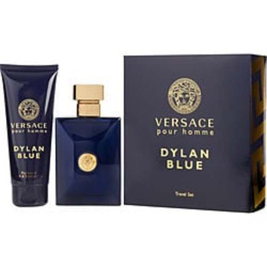 VERSACE DYLAN BLUE by Gianni Versace EDT SPRAY 3.4 OZ & SHOWER GEL 3.4 OZ (TRAVEL OFFER) For Men