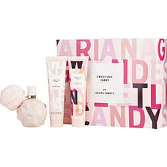 SWEET LIKE CANDY BY ARIANA GRANDE by Ariana Grande EAU DE PARFUM SPRAY 3.4 OZ & BODY SOUFFLE 3.4 OZ & BATH AND SHOWER GEL 3.4 OZ For Women