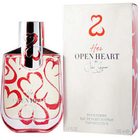 HER OPEN HEART by Jane Seymour EAU DE PARFUM SPRAY 3.4 OZ & JEWELRY ROLL For Women