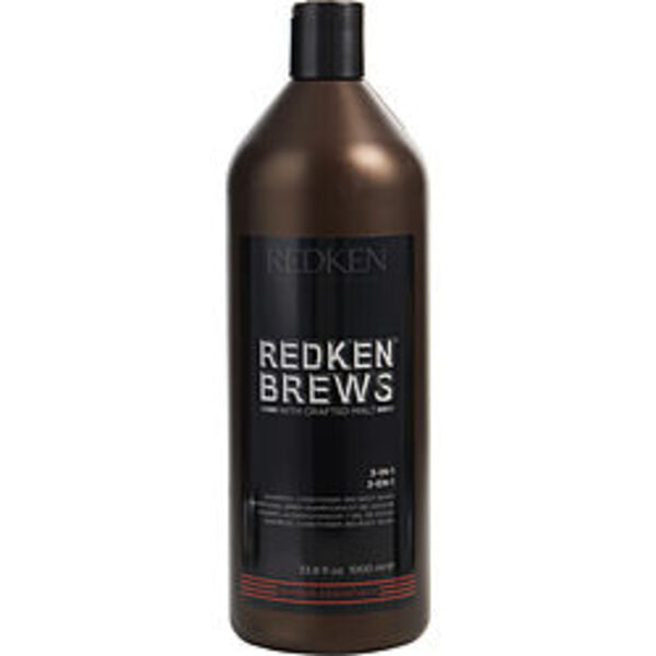 REDKEN by Redken REDKEN BREWS 3 IN 1 (SHAMPOO, CONDITIONER & BODY WASH) 33.8 OZ For Men