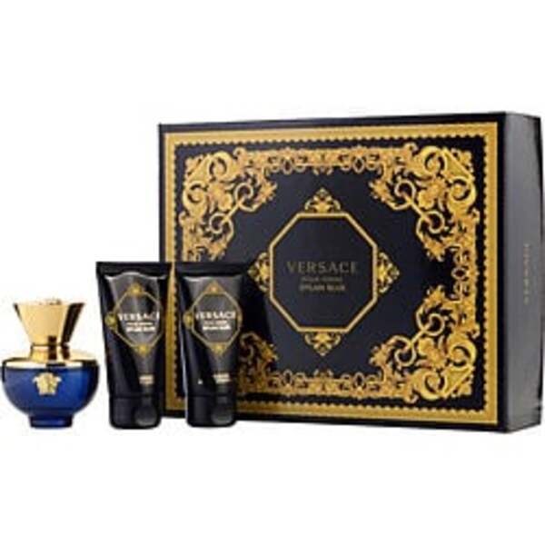 VERSACE DYLAN BLUE by Gianni Versace EAU DE PARFUM SPRAY 1.7 OZ & BODY LOTION 1.7 OZ & SHOWER GEL 1.7 OZ For Women