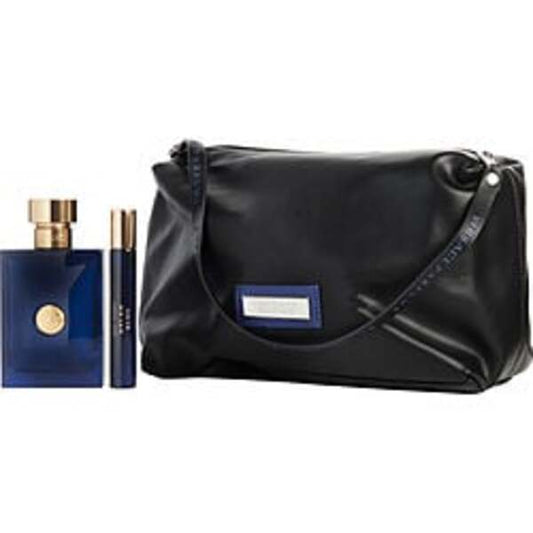 VERSACE DYLAN BLUE by Gianni Versace EDT SPRAY 3.4 OZ & EDT SPRAY 0.33 OZ MINI & BAG For Men