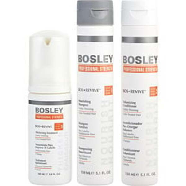 BOSLEY by Bosley HC_SET-3 PIECE - BOS REVIVE NOURISHING SHAMPOO FOR COLOR TREATED HAIR 5.1 OZ & BOS REVIVE VOLUMIZING CONDITIONER FOR COLOR TREATED HAIR 5.1 OZ & BOS REVIVE THICKENING TREATMENT FOR COLOR TREATED HAIR 3.4 OZ For Anyone