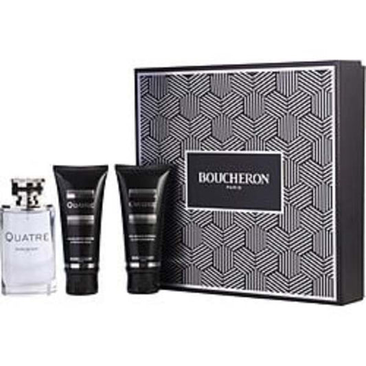 BOUCHERON QUATRE by Boucheron EDT SPRAY 3.3 OZ & AFTERSHAVE 3.3 OZ & SHOWER GEL 3.3 OZ For Men