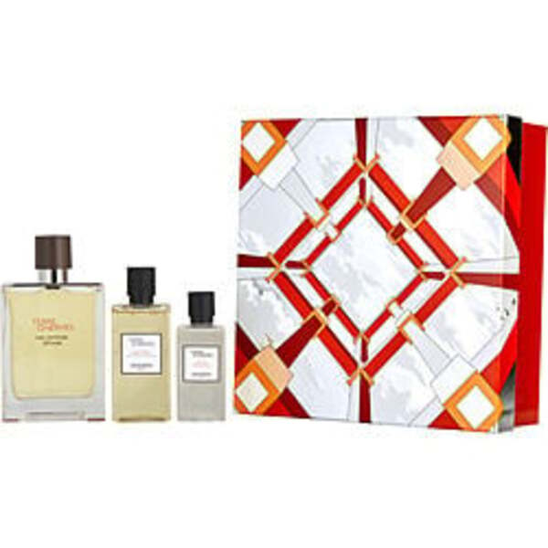 TERRE D'HERMES EAU INTENSE VETIVER by Hermes EAU DE PARFUM SPRAY 3.3 OZ & AFTERSHAVE LOTION 1.35 OZ & HAIR AND SHOWER GEL 2.8 OZ For Men