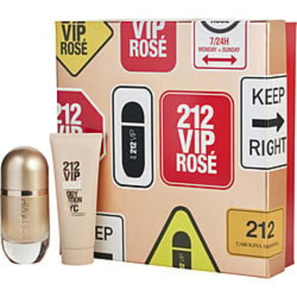 212 VIP ROSE by Carolina Herrera EAU DE PARFUM SPRAY 1.7 OZ & BODY LOTION 2.5 OZ For Women