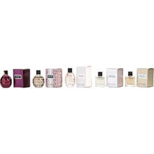 JIMMY CHOO VARIETY by Jimmy Choo 5 PIECE VARIETY WITH JIMMY CHOO EDP & FEVER EDP & L'EAU EDT & ILLICIT EDP & ILLICIT FLOWER EDT AND ALL ARE 0.15 OZ MINI For Women