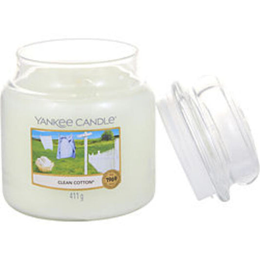 YANKEE CANDLE by Yankee Candle CLEAN COTTON SCENTED MEDIUM JAR 14.5 OZ For Anyone