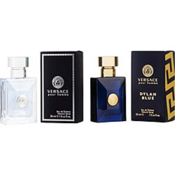 VERSACE VARIETY by Gianni Versace 2 PIECE MENS VARIETY WITH VERSACE SIGNATURE & VERSACE DYLAN BLUE AND BOTH ARE EDT SPRAY 1 OZ For Men