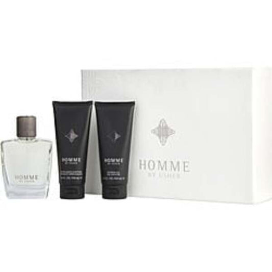 USHER HOMME by Usher EDT SPRAY 3.4 OZ & AFTERSHAVE SOOTHER 3.4 OZ & SHOWER GEL 3.4 OZ For Men