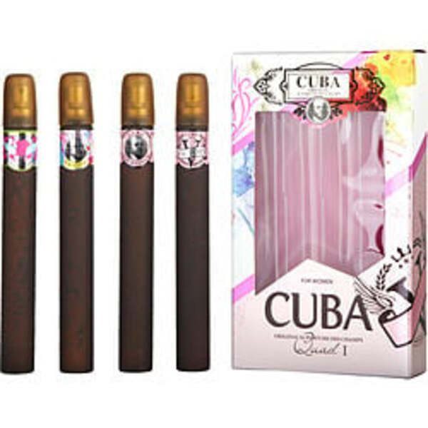 CUBA VARIETY by Cuba 4 PIECE QUAD LADY WITH CUBA HEARTBREAKER & LA VIDA & VICTORY & VIP AND ALL ARE EDP SPRAY 1.17 OZ For Women